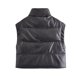 thumbnail image 2 of Chaqueta de cuero sintético para mujer, chaleco negro con cuello levantado, elegante, con cremallera, a la moda, otoño e invierno, 2023, 2 of 5