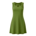 thumbnail image 7 of ClodeEU Women's Sleeveless Cutout Neck Mini Dress,Casual A Line Sundress for Summer Army Green,Women's Plus L, 7 of 7