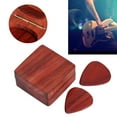 thumbnail image 4 of Caja de madera para púas de guitarra con 2 púas de palisandro rojo, accesorios para instrumentos musicales, 4 of 12