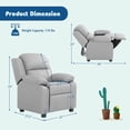 thumbnail image 3 of Deluxe Padded Kids Sofa Armchair Recliner Headrest Children w/ Storage Arms Gray, 3 of 12