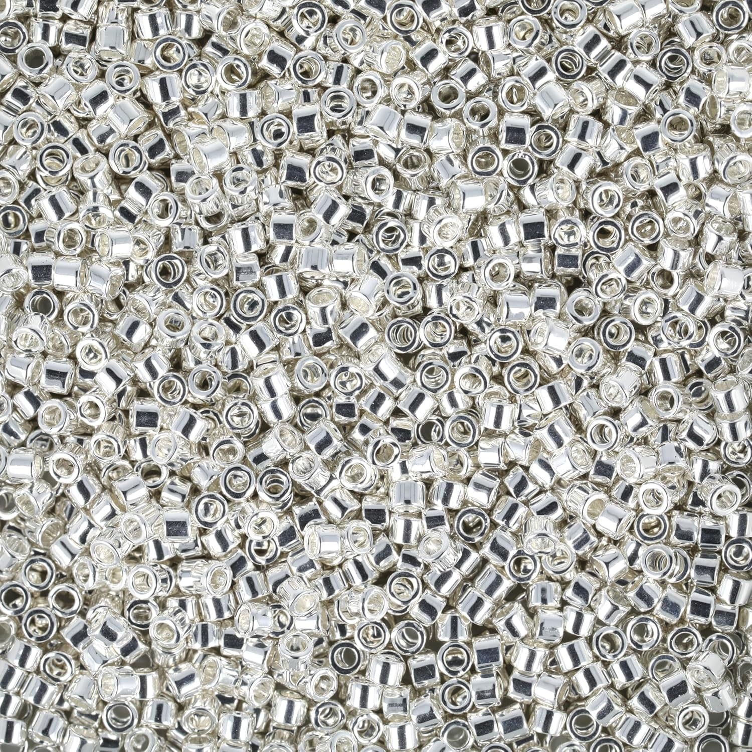 Miyuki Delica Seed Beads – Size 11/0 (1.6 mm), DB0551, Silver Plated, 7.2 g, Approx. 1440 Beads