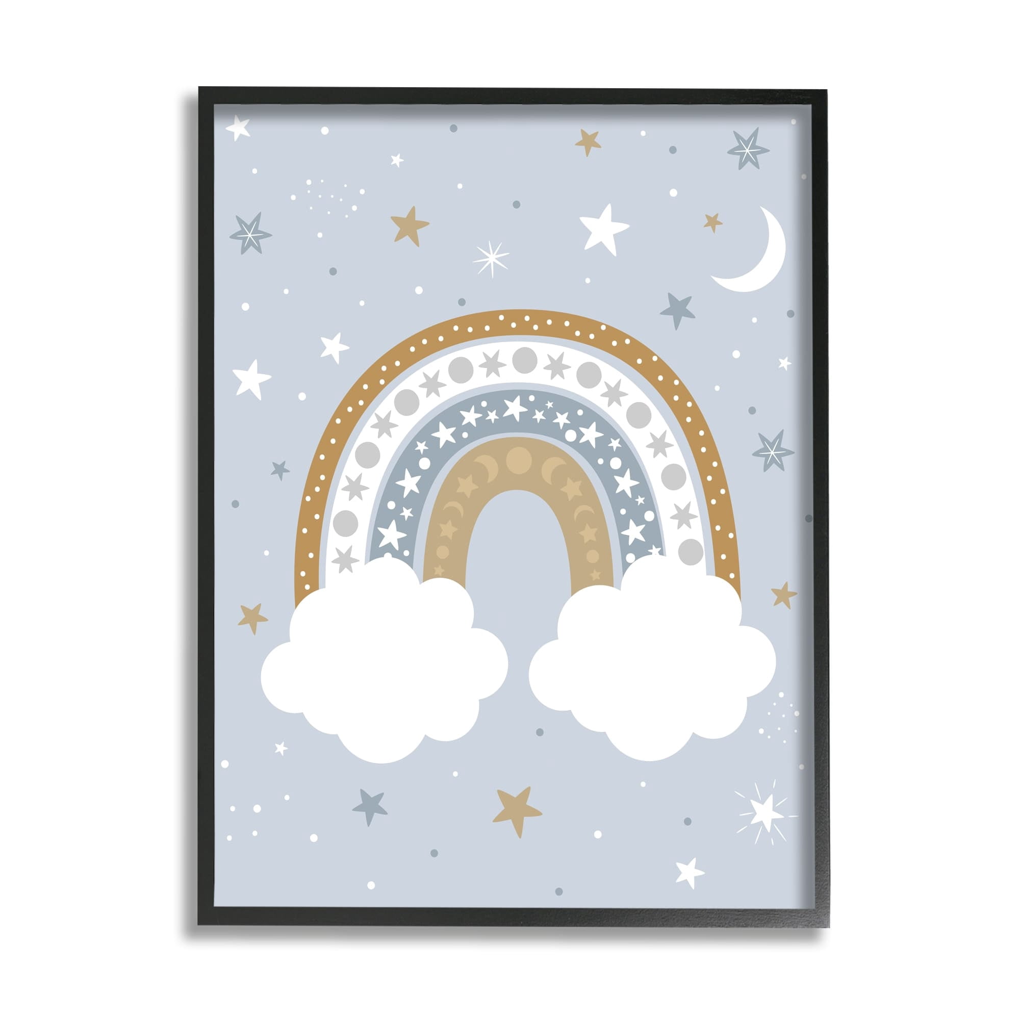 Stupell Industries Nursery Outer Space Symbol Rainbow Cloudy Starry Night,24 x 30, Design by Ilis Aviles