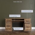 thumbnail image 4 of BELLEZE Modern Executive Home Office Computer Desk - Rhudi (Rustic Oak), 4 of 7