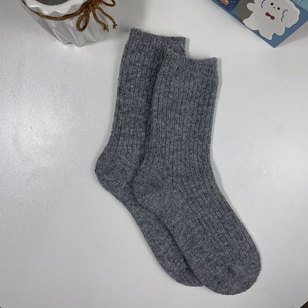 

qazqa women autumn and winter solid color wool socks simple fashion solid color mid tube socks