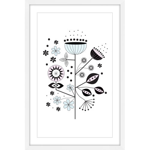 "Floral Geometry" Framed Painting Print