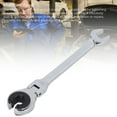 thumbnail image 4 of Ratcheting Brake Line Wrench 12mm 72 Teeth Adjustable Angle CR V Steel Oil Pipe Open Ratchet Wrench, 4 of 7