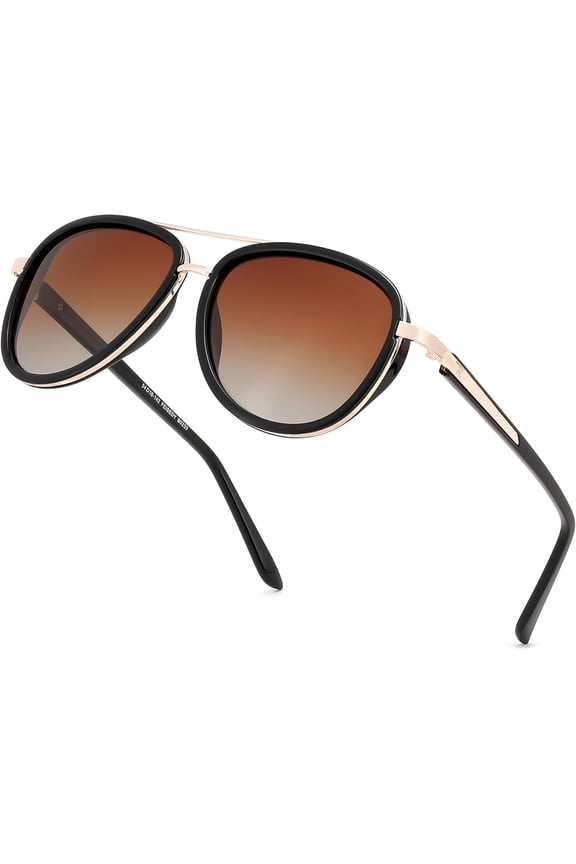Retro Polarized Aviator Sunglasses for Women Men Vintage Square Sunglass With Classic Style B0259