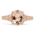 thumbnail image 3 of Dazzlingrock Collection 10K Oval Cut Morganite & Round Cut White Diamond Bridal Promise Engagement Ring, Rose Gold, Size 5.5, 3 of 4