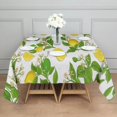 thumbnail image 3 of Yellow Lemon Fruit Limes White Pattern Square Tablecloth,Waterproof Square Table Cover,Wipeable Spillproof Washable Table Cover for Home Kitchen Party Decor 60"x60"(152x152cm), 3 of 6