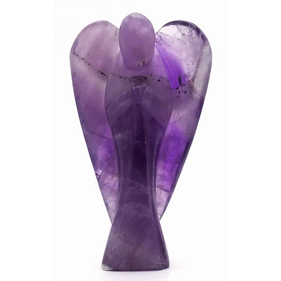 Amethyst Guardian Angel, Carved Angel Figurine - 3 inch