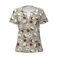 thumbnail image 3 of Naloa Cotton Tree Print T-Shirts Short Sleeve V Neck Tees for Women Fashion Tops Trendy Lightweight Soft Casual Summer Outfits Clothes, 3 of 5