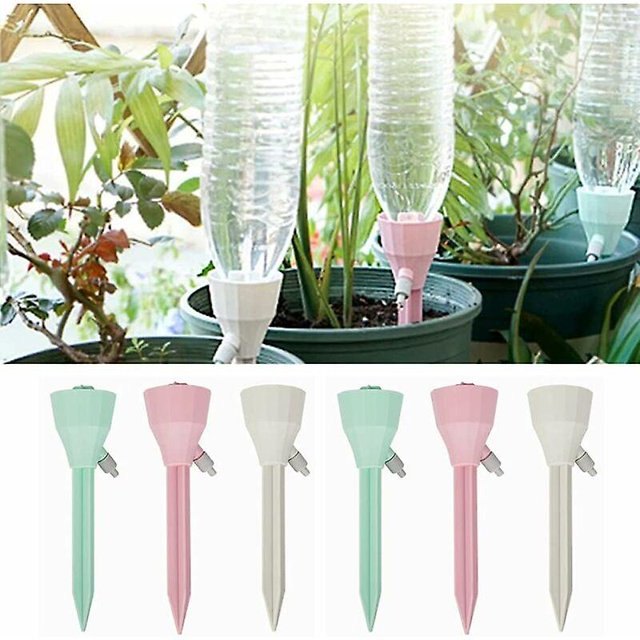 Kit de riego por goteo de 6 uds, sistema de riego automático con válvula ajustable para plantas de interior y exterior