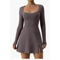 thumbnail image 1 of Women‘s Summer A-Line Dress Long Sleeve Square Neck Mini Dress, 1 of 2