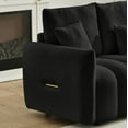 thumbnail image 3 of 91.7" L Shaped Cloud Couch, 3 Seat Modern Sectional Cloud Sofa with USB Charger & Cup Holder, Modern Fluffy Oversized Sofa for Living Room, Apartment, Black, 3 of 9