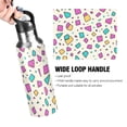 thumbnail image 4 of Yayeee 33oz Insulated Water Bottle Double Wall Stainless Steel with Flip Straw Lid, Beige Retro Pattern, 4 of 7