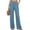 Blue #011, variant on Linen Pants Women Summer Flowy Drawstring High Waisted Wide Leg Boho Palazzo Pants with Pockets, S