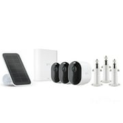 Refurbished Arlo VMS4340P-1SCNAS Pro 3, 3-Pack Wire-Free Security Camera with Bonus Solar Panel and Mounts