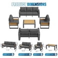 thumbnail image 5 of Clouddwell 7-Seats Aluminum Patio Furniture Set, Outdoor Metal Sofa Conversation Set with Coffee Table for Pool Garden Porch Backyard, Dark Gray, 5 of 7