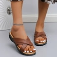 thumbnail image 2 of asdoklhq Slippers for Women Summer,New Car Line Thick Bottom Cross Wedge Heel Half Slippers, 2 of 7