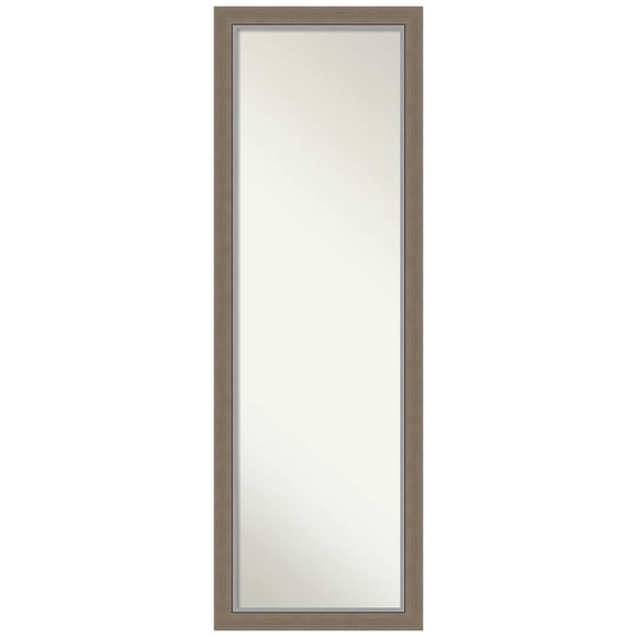 Amanti Art Non-Beveled Door Mirror (53 x 19 in.), Coffee Bean Brown Frame - Full Length Mirror, Wall Mirror - Brown