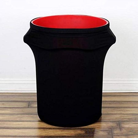 New 24-40 Gallons Grade Black Stretch Spandex Round Waste Trash Bin Container Cover