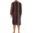 thumbnail image 3 of INSPIRE CHIC Men's Striped Print Nightgown Long Sleeves Nightshirt Sleep Shirt XL Navy Red, 3 of 4