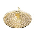 thumbnail image 2 of deevoka Fruit Plate Multi Functional Peacock Cosmetic Tray for Makeup Bathroom Party Gold White, 2 of 8