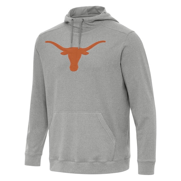 Men's Antigua Heather Gray Texas Longhorns Cloud Pullover Hoodie