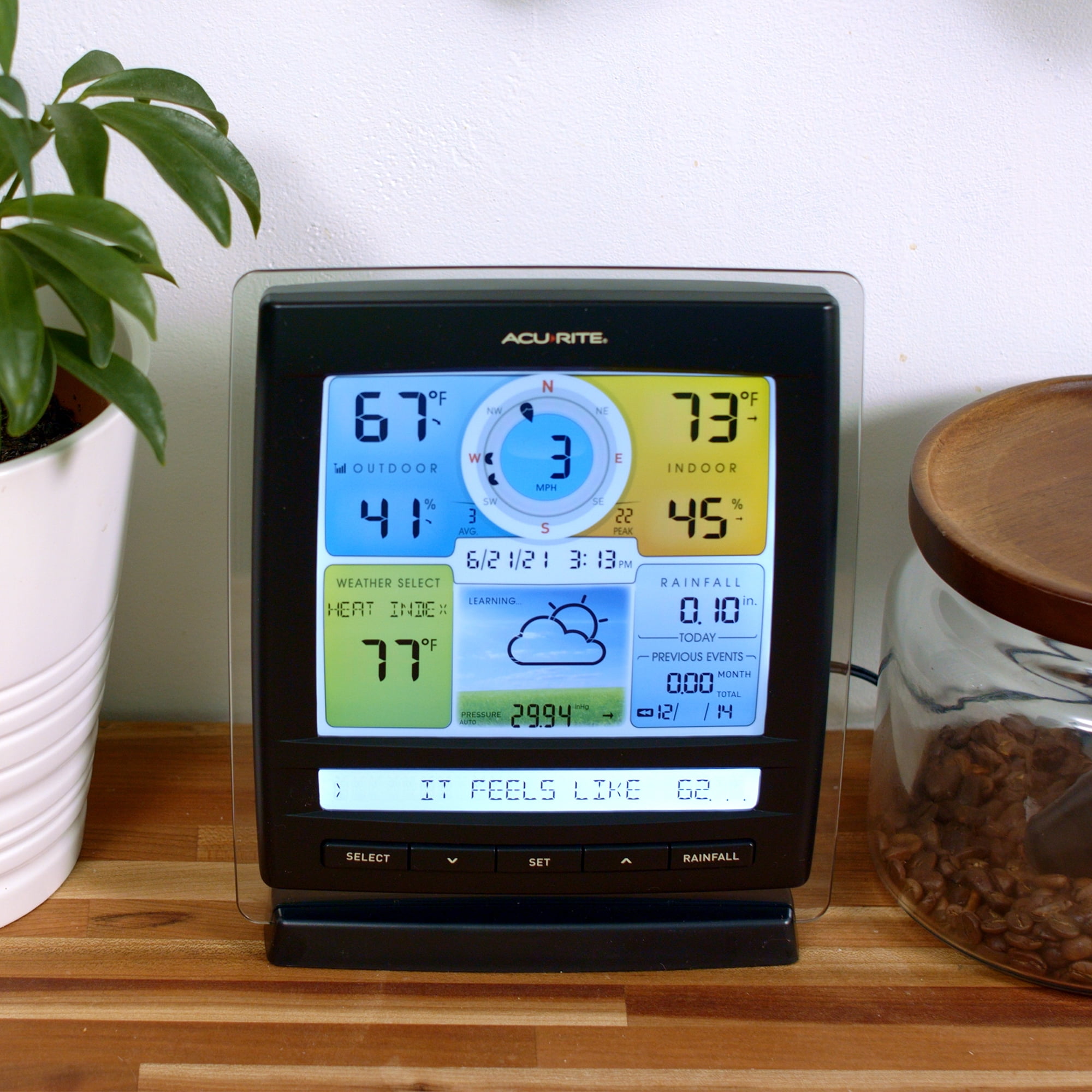 AcuRite Iris® (5-in-1) Indoor/Outdoor Wireless Weather Station with Built-in Barometer and Two Digital Displays (01078M)