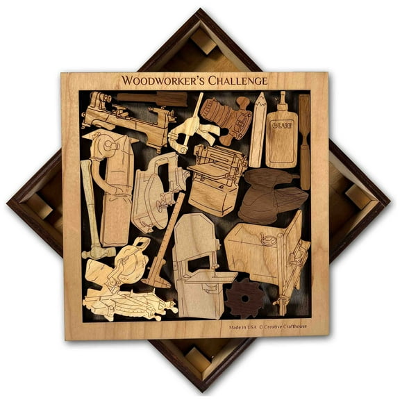 Creative Crafthouse Woodworker Puzzle, Woodcraft Art Gift and Decor, USA