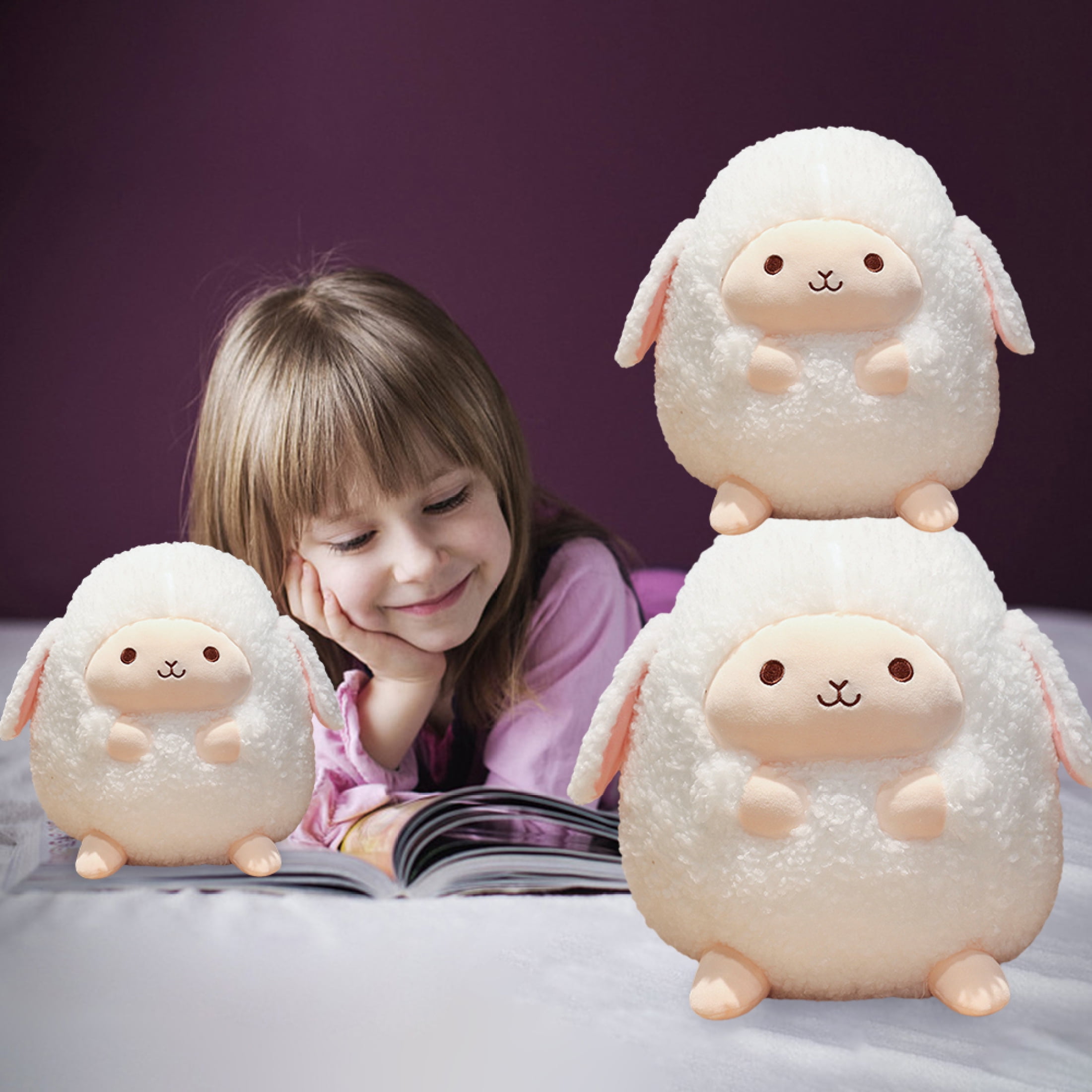 Surakey 9 Soft Toys Cute Sheep as Small Gifts Fluffy Plush Animal Stuffed  Dolls for Birthday Present White 