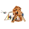 thumbnail image 2 of Creative Cedar Designs Timber Valley Wooden Playset with Wooden Roof, Glider Swing, Sandbox, Climbing Wall, Ladder, Slide & Belt Swings, 2 of 9