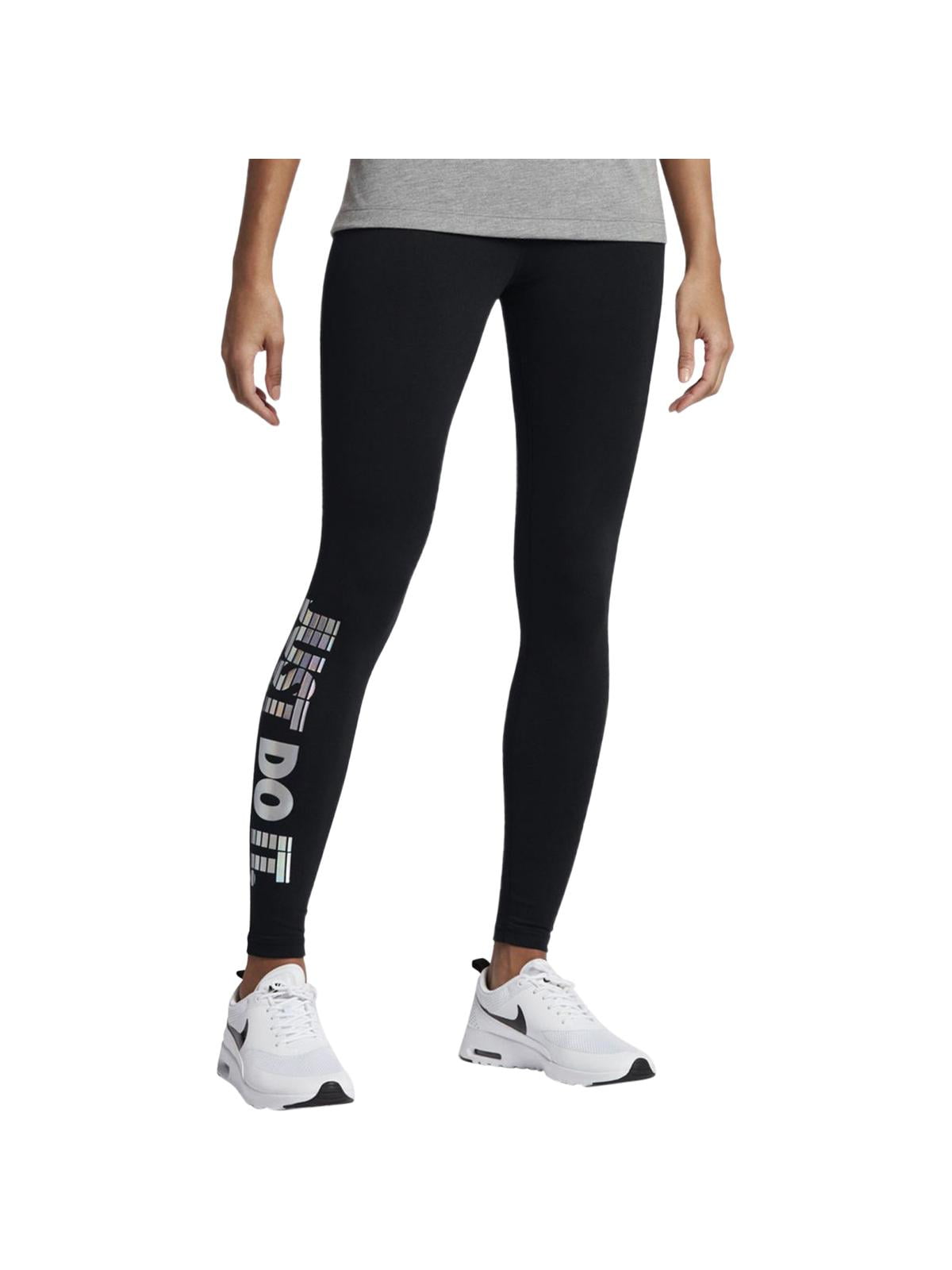 Nike - Nike Womens Metallic Running Athletic Leggings Black XS ...