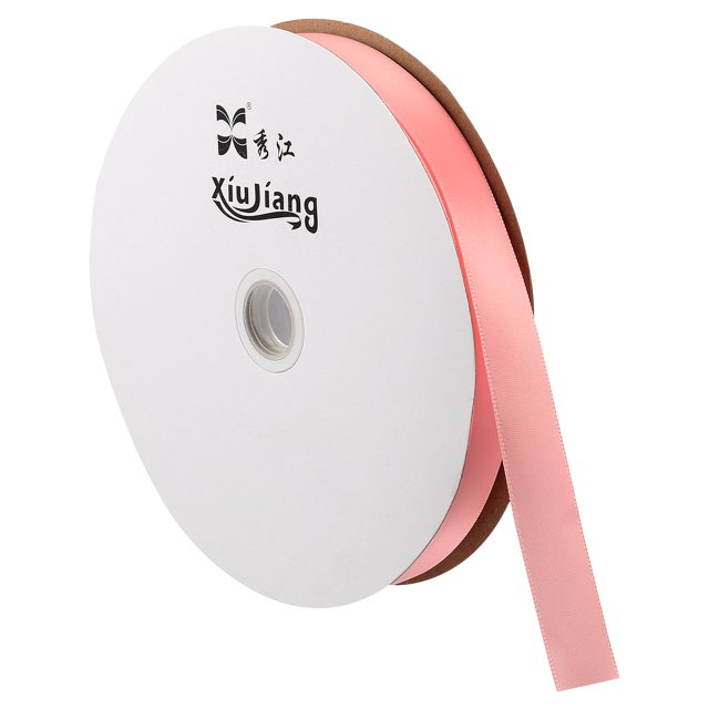 Unique Bargains 0.79' x 100 Yards Double Face Decorate Crafts Roll Satin Ribbon Pink