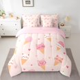thumbnail image 3 of Manfei Kawaii Kitten Full Size Bedding Sets, Ice Cream Cat Animal Full Size Bed in a Bag, Pink, Pink Reversible, 7 Pieces, 3 of 6