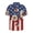 American Flag with Daisy Floral Print, variant on Patriotic Eagle & Tropical Floral Pattern Button Men's Short Sleeve Shirt, Men's Short Sleeve Button Top Shirt for Travel Social Occasions Beach