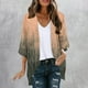 thumbnail image 1 of Cárdigan de moda para mujer, blusa informal con estampado de manga larga, blusa holgada tipo cárdigan, blusa de poliéster para mujer, 1 of 4