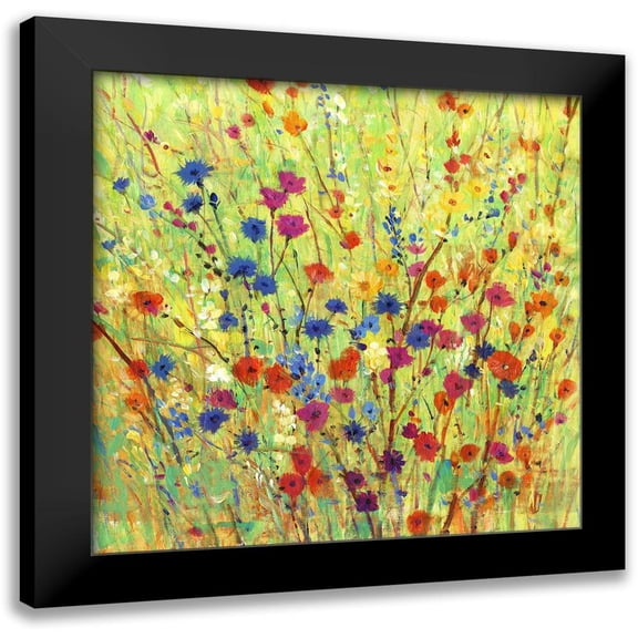 OToole, Tim 12x12 Black Modern Framed Museum Art Print Titled - Wildflower Patch I