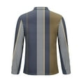thumbnail image 4 of Fnnxeal Mens Polo Shirts Collared Striped Casual Long Sleeve Fall Winter Zipper Brown Polo Shirts for Men Size 3XL, 4 of 5