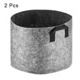 thumbnail image 3 of Uxcell 19.7" x 11.8" 15 Gallon Round Plant Grow Bags with Handles Felt Fabric Gray 2pcs, 3 of 5