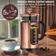 thumbnail image 2 of TECOHORS Cafetera de prensa francesa de 34 oz/1 cuarto de galón de acero inoxidable 304, con sistema de 4 filtros, vidrio de borosilicato de espesor resistente al calor, cafetera preparada (cobre), 2 of 5