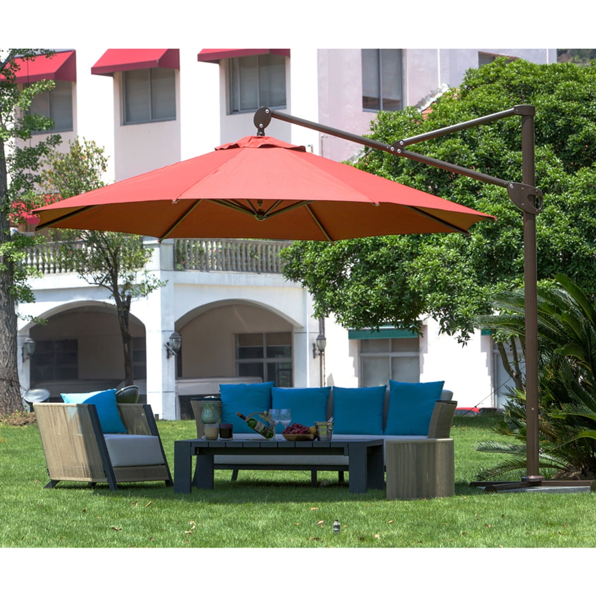 Abba Patio 11-Feet Octagon Offset Cantilever Patio Umbrella with Vertical Tilt and Cross... by Abba Patio