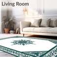 thumbnail image 2 of ODIKA 6'x9' Machine Washable Non-Slip Area Rug, Floral Lattice Medallion with Vinework and Botanical Detailing High Traffic Rug, Green, 577759, 2 of 7
