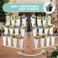 thumbnail image 3 of Three-Layer Flower Display Stand with Buckets, Movable Metal Flower Bar, Flower Cart Display Stand with Wheels Suitable for Flower Shops, Terrace Gardens, Weddings and Other Events, Easy to Install, 3 of 8