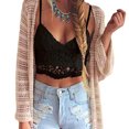 thumbnail image 1 of Nuevo top corto sexy para mujer con encaje de crochet y escote en V profundo, 1 of 8