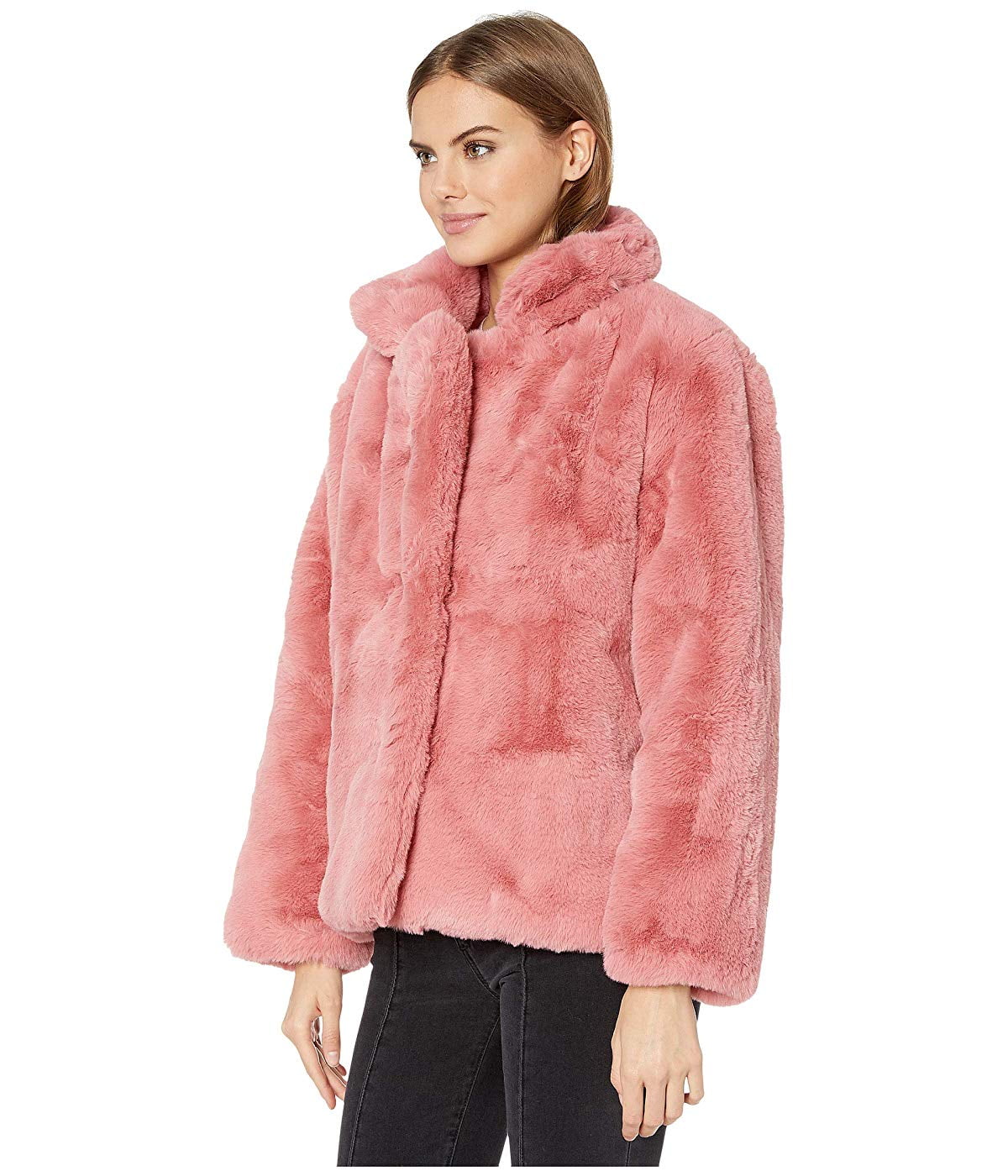 APPARIS Manon Faux Fur Coat Rose - Walmart.com