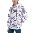 thumbnail image 2 of Fotbe Lavender Flowers Pattern Youth Pullover Hooded Sweatshirt, Boys Hoodie, Kangaroo Pocket Hoodie for Kids Girls -X-Large, 2 of 6