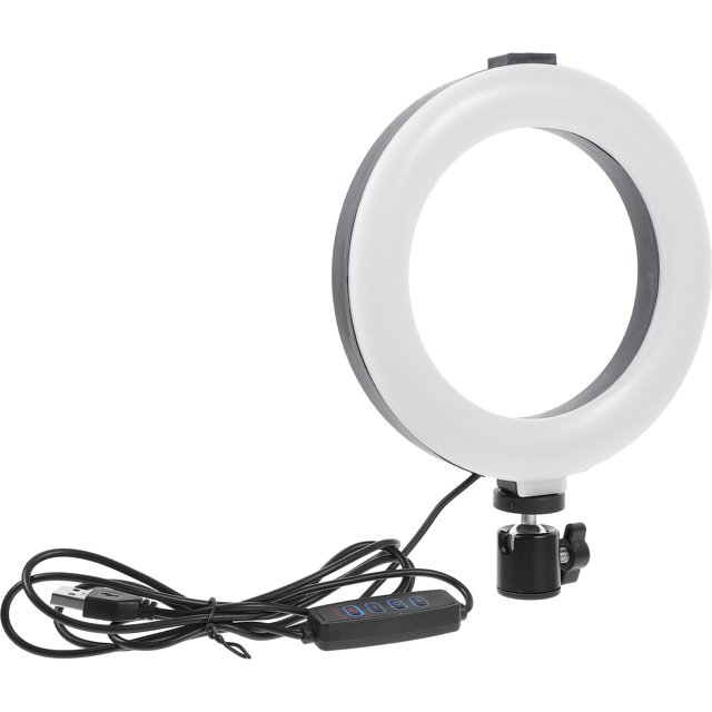 Soporte para computadora de escritorio Luz de relleno ajustable Lámpara LED para selfies Anillo de belleza Blanco PC