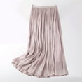 thumbnail image 2 of Yuzhih Skirts for Women Summer a Line Flowy Casual Elastic High Waist Skirts Plus Size Pleated Skirts, 2 of 4