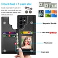 thumbnail image 2 of Takfox For Samsung Galaxy S22 Ultra Wallet Case with Card Holder, PU Leather Credit Card Slots Slim Protective Folio Flip Case TPU Frame Bumper Magnetic Closure Cover,Black, 2 of 7